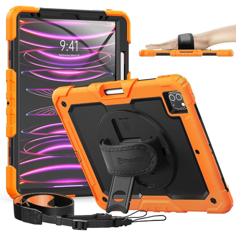 Timecity iPad Pro 12.9 Case 6th/5th/4th/3rd Gen, 360° Rotating Stand, Penci